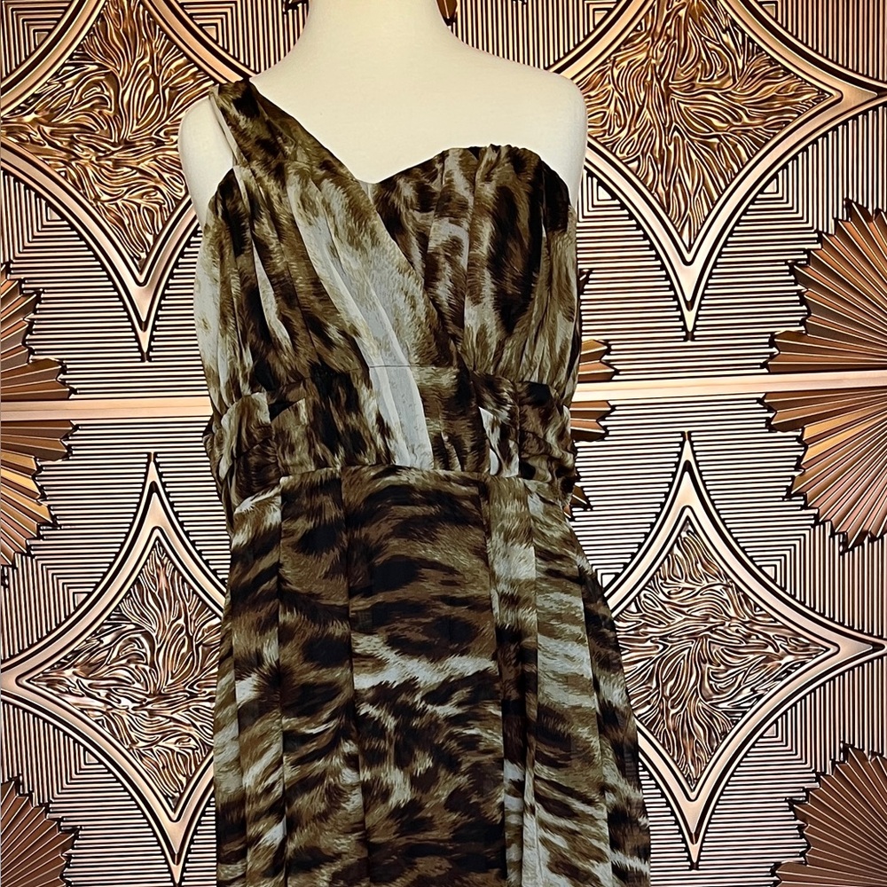 K Dash by Kardashian One Olive Ivory Animal Print
